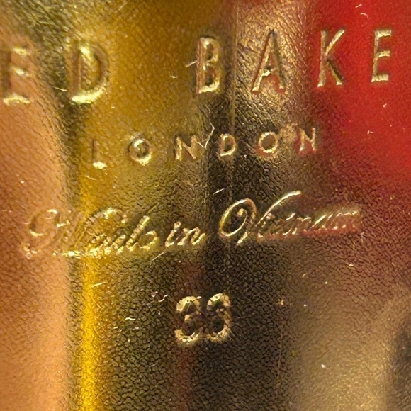 TED BAKER Chablise high shine  gloss black patent leather stiletto sandal mules - Picture 9 of 15